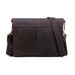 Men's genuine distressed dark brown leather messenger bag