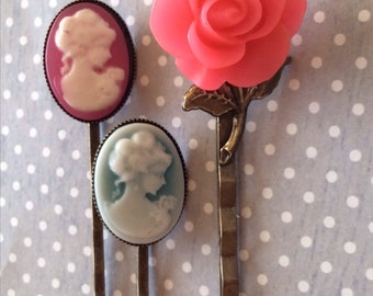 Bobby Pins, Hair Pins, Hair Clips, Hair Barrettes, Flower Hair Clips