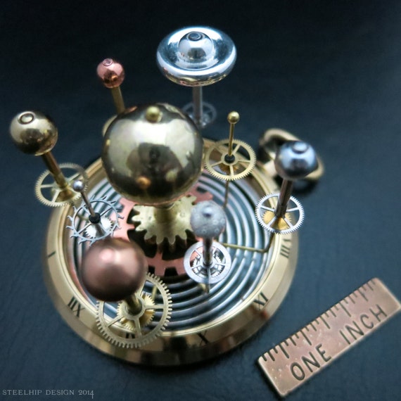 Planetario miniatura pocket vintage sistema di steelhipdesign Lampadario planetario