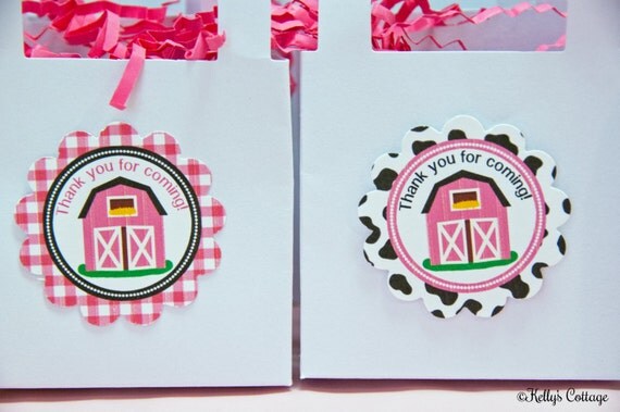 Barnyard Birthday Party 2 Inch Thank You Circles, Instant Download, Printable, Digital Il_570xn
