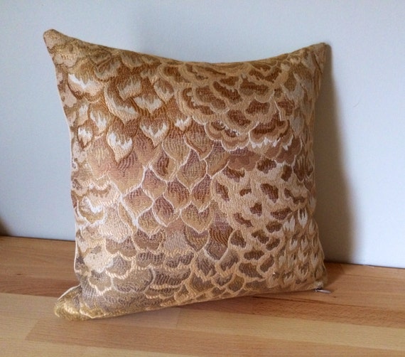Decorative Throw Pillow Cover 12x12 Floral Gold Champagne