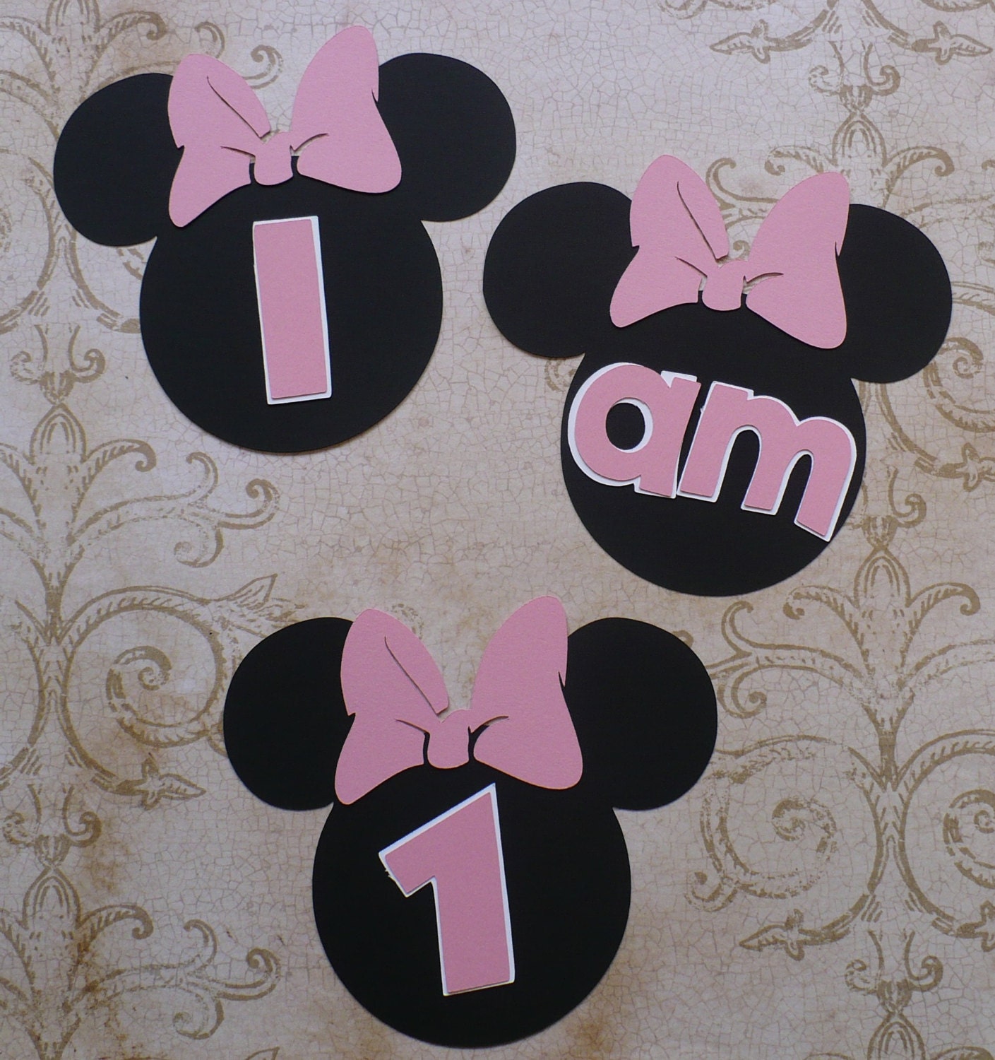 minnie mouse pink letters i am 1 die cuts diy kids crafts