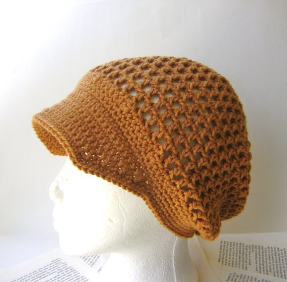 Download Items similar to PDF Crochet Pattern, Slouchy Mesh Hat with Brim for Spring and Summer on Etsy