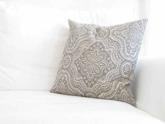 Decorative PillowsMedallion Pillow Taupe Grey by FineFreshDesign
