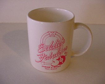 Obsolete Collectible Mug Eddie's Fabulous 50's Rock N Roll Jukebox Casino Reno Closed