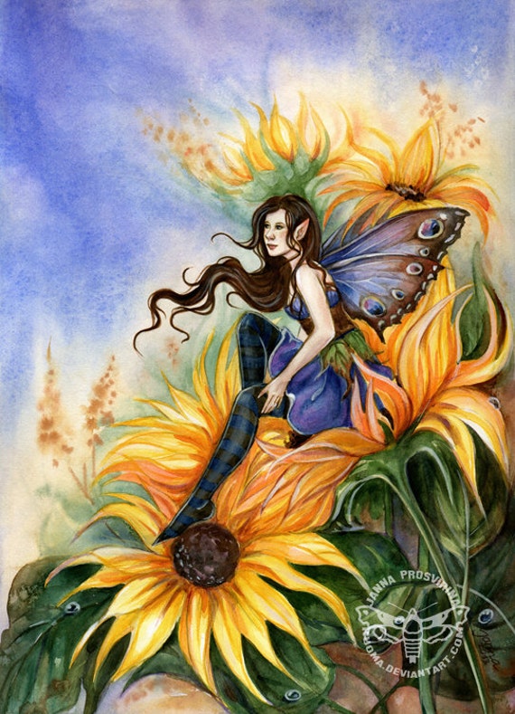 sunflower fairy ornament