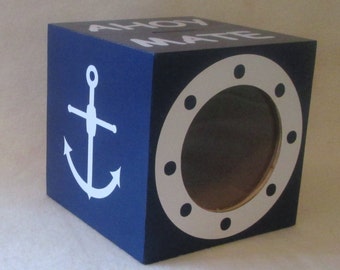 Nautical Piggy Bank - Wood Bank - Coin Bank - Personalized Wooden Bank - Gift