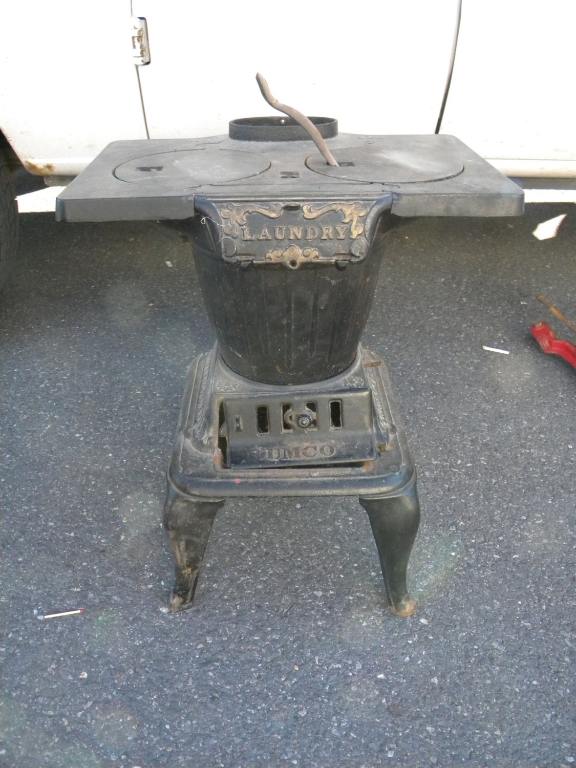 reserve for jay vintage antique double burner cast iron UMCO