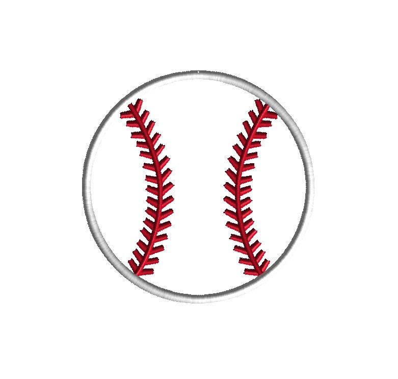 Baseball Applique Embroidery Design for Machine