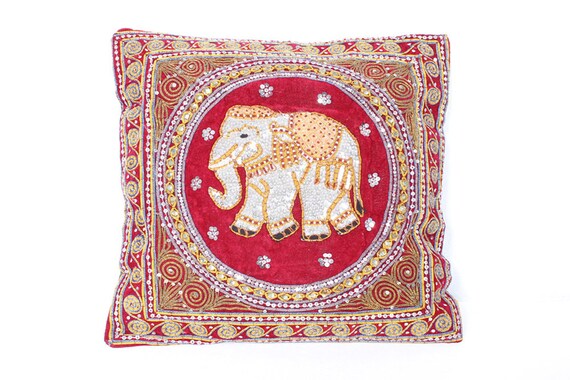 elephant sequin pillow