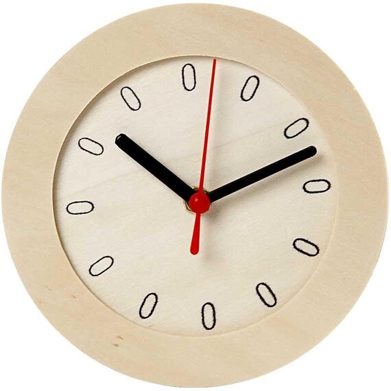 Plain Wooden Clock Face & Workings Craft by
