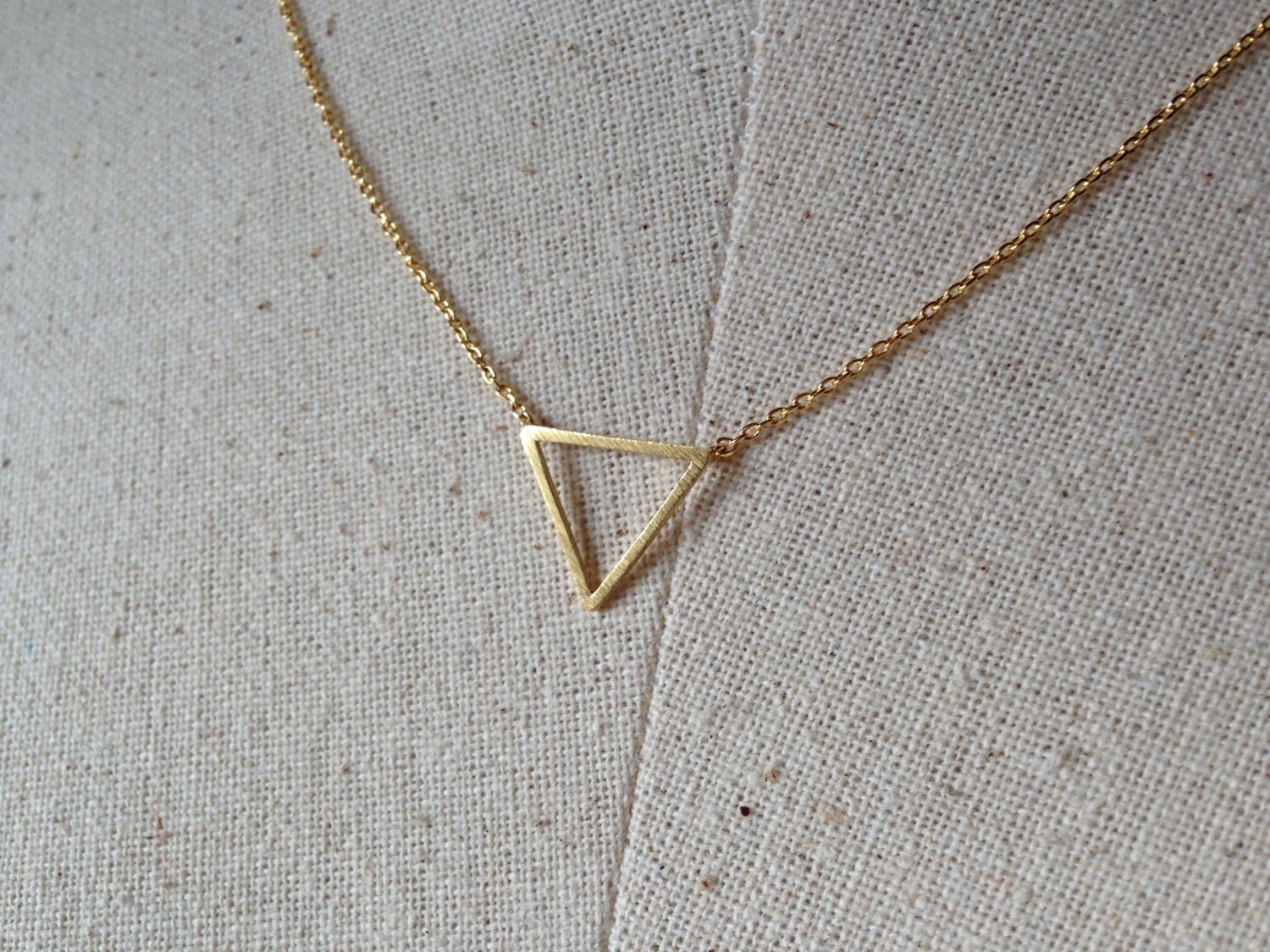 Gold Triangle Necklace 18k Gold Dainty Necklace
