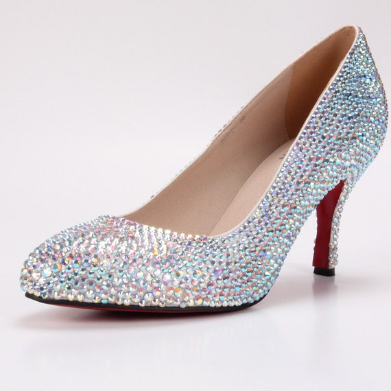 Rhinestone AB crystal rainbow bling wedding shoes by Creativesugar