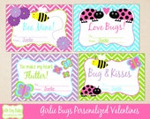 Bug Valentines Cards, Personalized Valentines Cards, Printable Valentines Cards Classroom Valentines Il_170x135