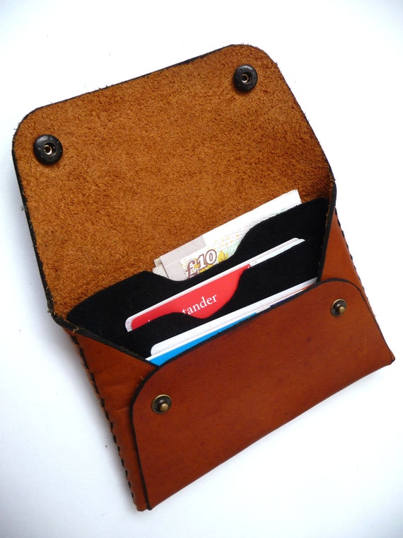 Items similar to Envelope leather wallet measures 9.5cm by 13.5cm on Etsy