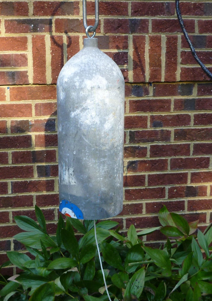 Scuba diver diving tank bell wind chime gong