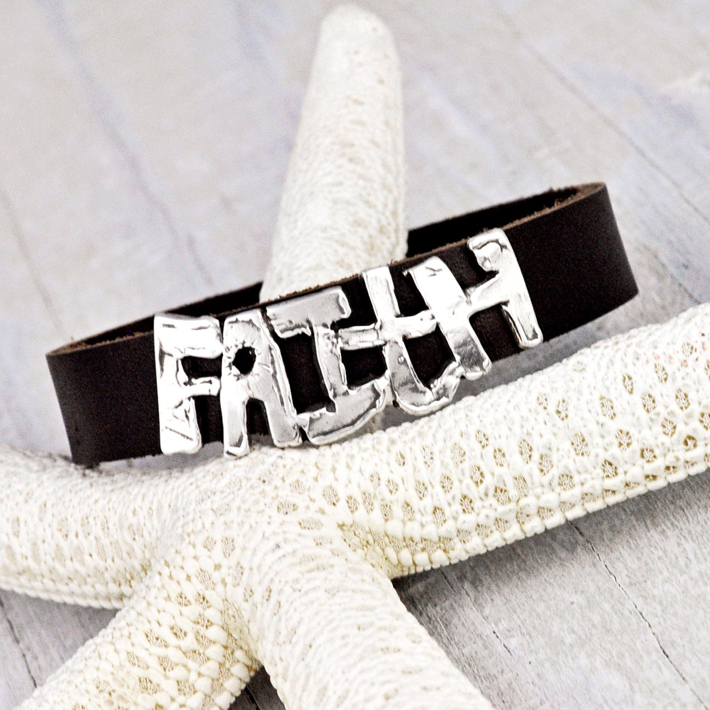 Big Faith Bracelet Leather Bracelet Christian Bracelet