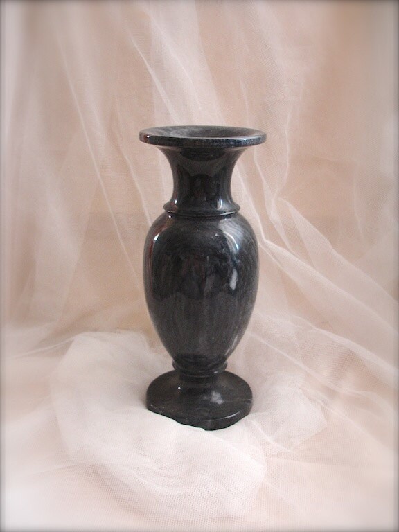 Vintage grey marble vase modern grey marble vase