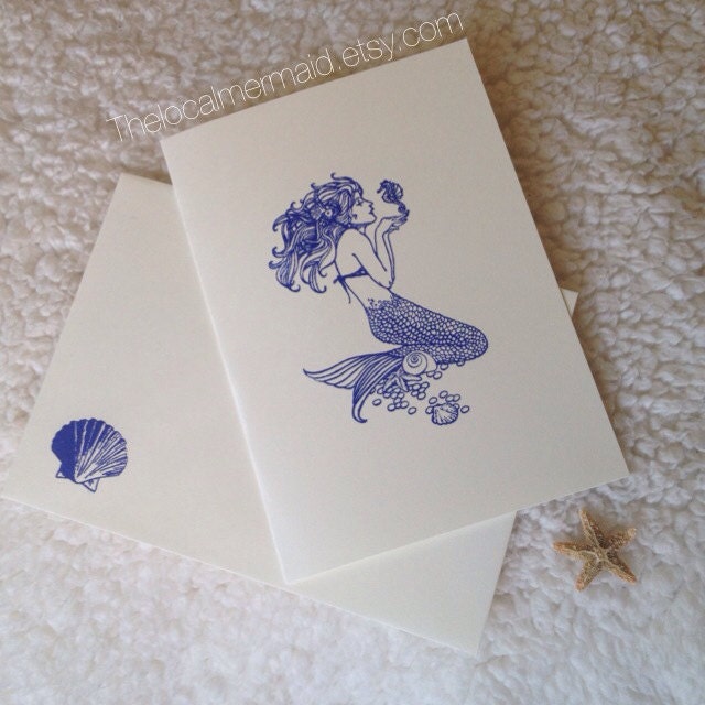 Set Of 1 Mermaid Stationary / Mermaid Letters/ Mermaid