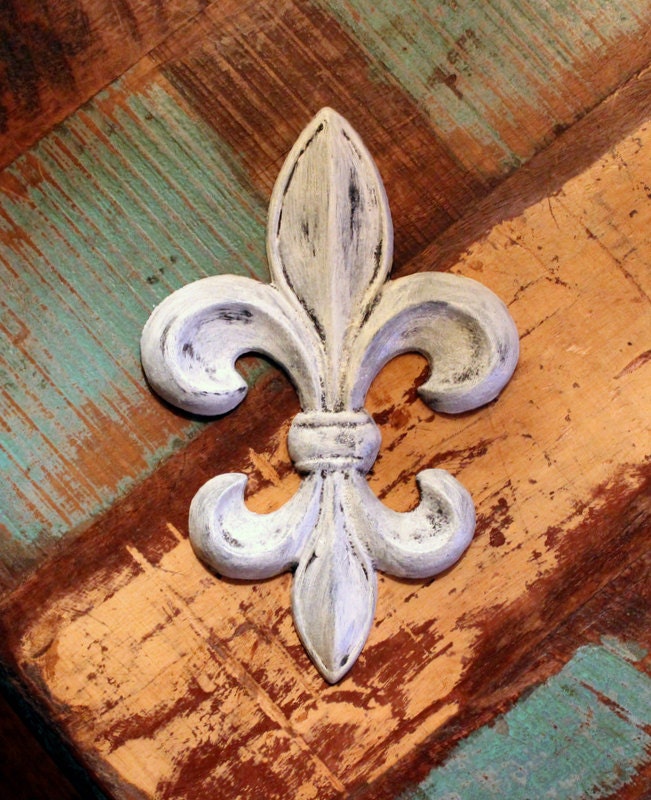 Fleur De Lis Wall Decor Rustic Distressed Cast Iron YOUR   Il Fullxfull.551720774 T387 