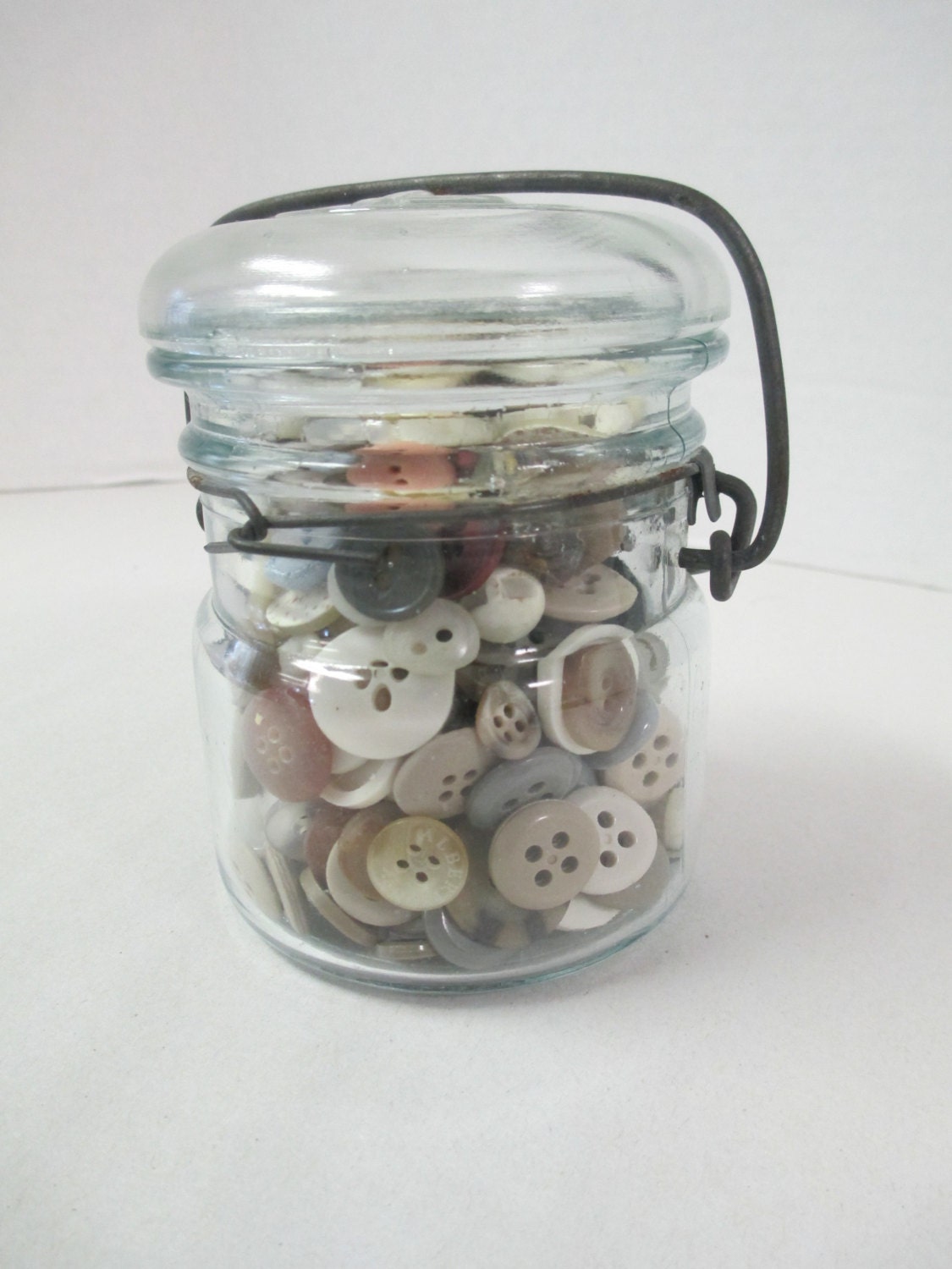 Ball Ideal Flip top lid Jar with Vintage used old plastic