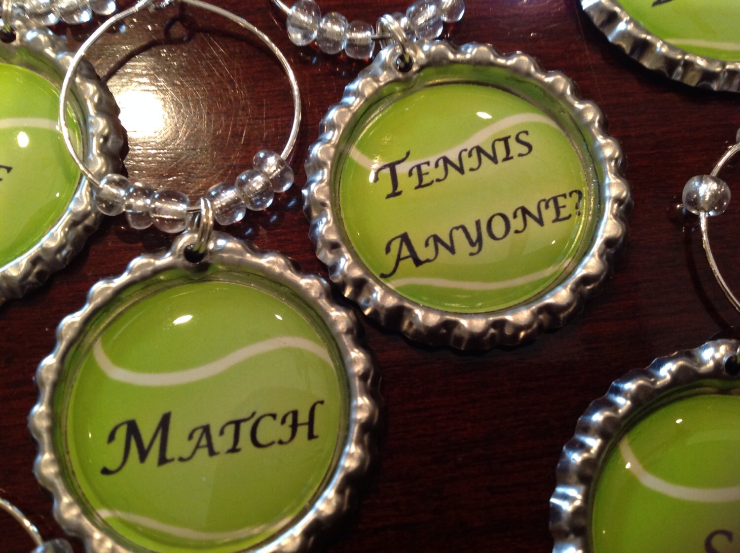 Tennis Wine Charms by PartyCharm on Etsy