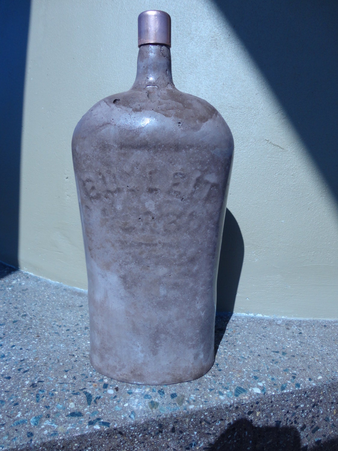 Custom Concrete Decor Bottle by LeasureConcepts on Etsy