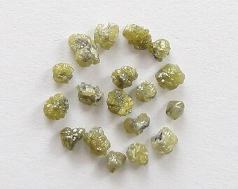 Natural Rough Yellowish and Grayish Diamond, Uncut, Lot (18) of 1.44 carats