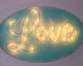 Large Custom Love OPEN XOXO Vintage Inspired Marquee Lighted Wood Sign... Wedding Business Office Bedroom Anniversary Shower Gift