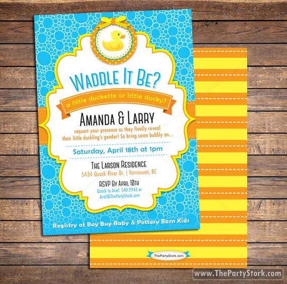 Waddle It Be Gender Reveal Invitations 7