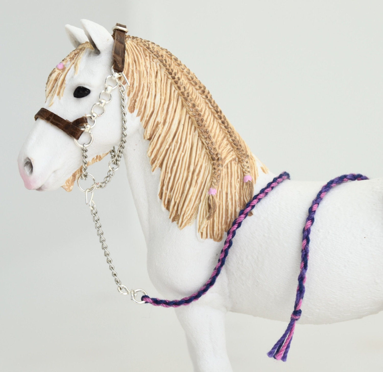 Chain HALTER for SCHLEICH draft HORSES with lead rope