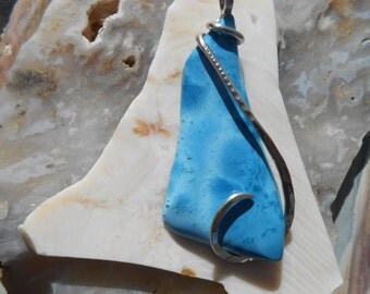 RARE NEW Shattuckite Silver Wrapped Pendant