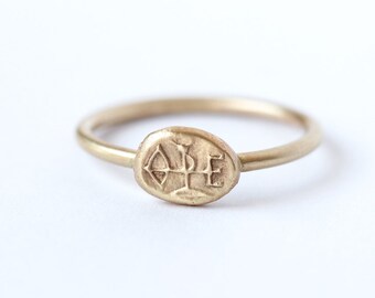 Gold Signet Ring, Sagittarius Ring, Signet Ring Women, Engraved Ring, Gold Zodiac Ring, Oval Signet Ring, Symbol ring, Pinkie Ring