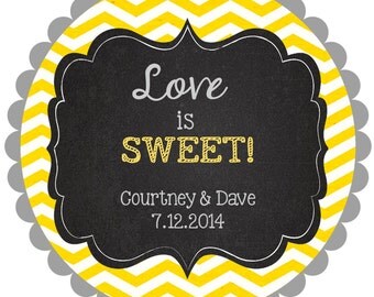 Love is Sweet- Wedding Labels- Round Labels Stickers for Wedding Favors- any colors