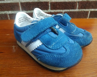 Baby Boy Clothes.Vintage Kids Shoes.Retro Sneakers.Blue Leather Boy ...