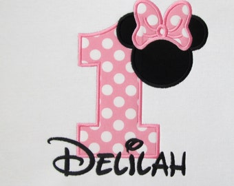 PERSONALIZED SHIRT - BIRTHDAY Shirt - Minnie Mouse - Girl - Named Shirt - Number Shirt - Shirt - Toddler - Clothing - Monogram