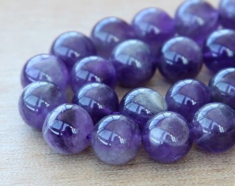 Dogtooth Amethyst Beads, Medium Purple, 8mm Round - eGR-AM001-8