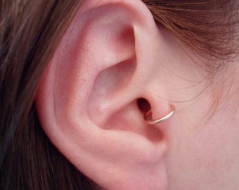 earrings hoop tragus gold filled cartilage earring pair gauge silver eyebrow helix sleeper catchless nose seamless ring bead yellow hypoallergenic
