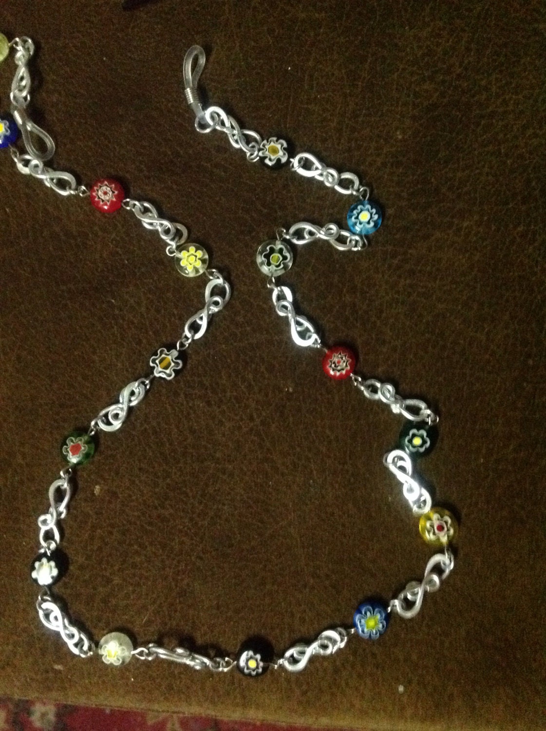 Glasses Lanyard with Milifiori Glass Beads Glasses Chain