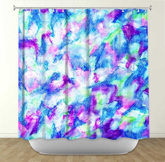 Organic Shower Curtain Liner Turquoise Blue Shower Curtain