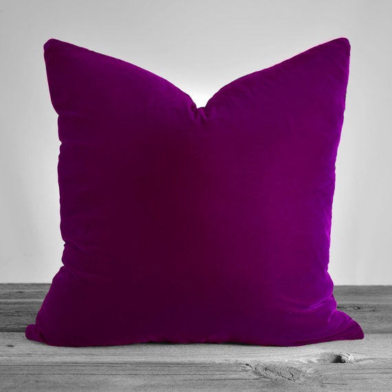 Plum Velvet Throw Pillow Cover 20x20