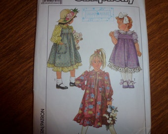 Vintage Simplicity Pattern 8768 Child's Dress and Jumper Size 3