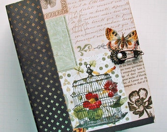 Scrapbook Album, 9" x 7", for photos, Mariposa, Butterflies, Interactive - Handmade