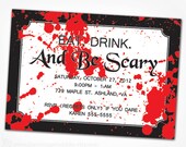 Halloween Party Invitation - PRINTABLE DIY Digital File Bloody Scary Invite Il_170x135
