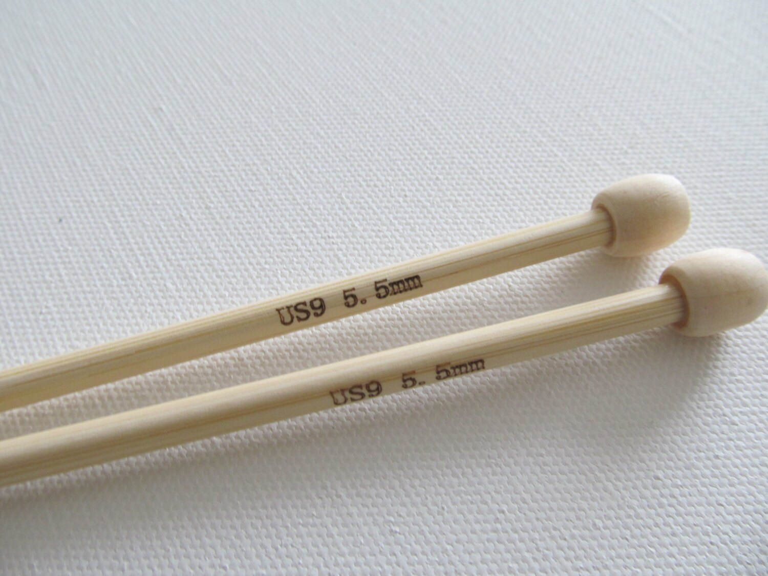 Size 9 Knitting Needles 55 mm Bamboo Wooden 9 inch straight