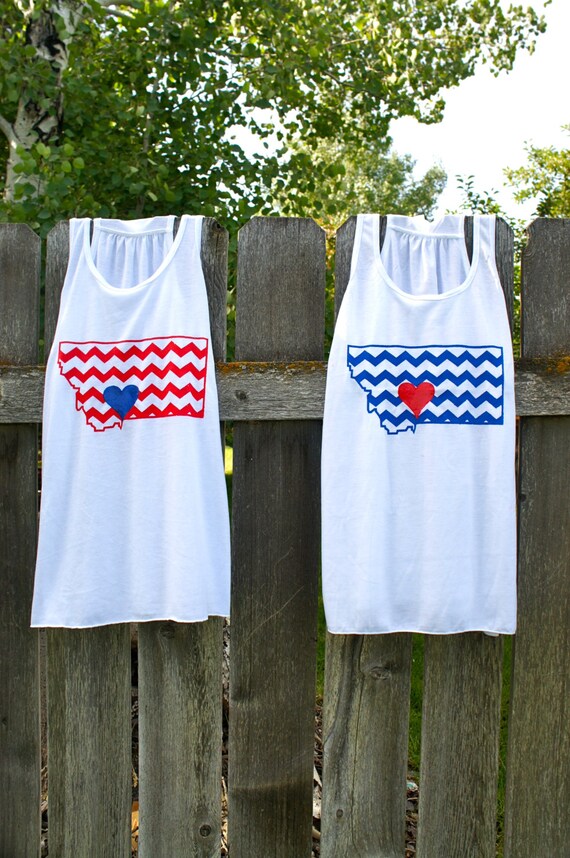 Items similar to 4th of July Chevron State Tank Different states ...