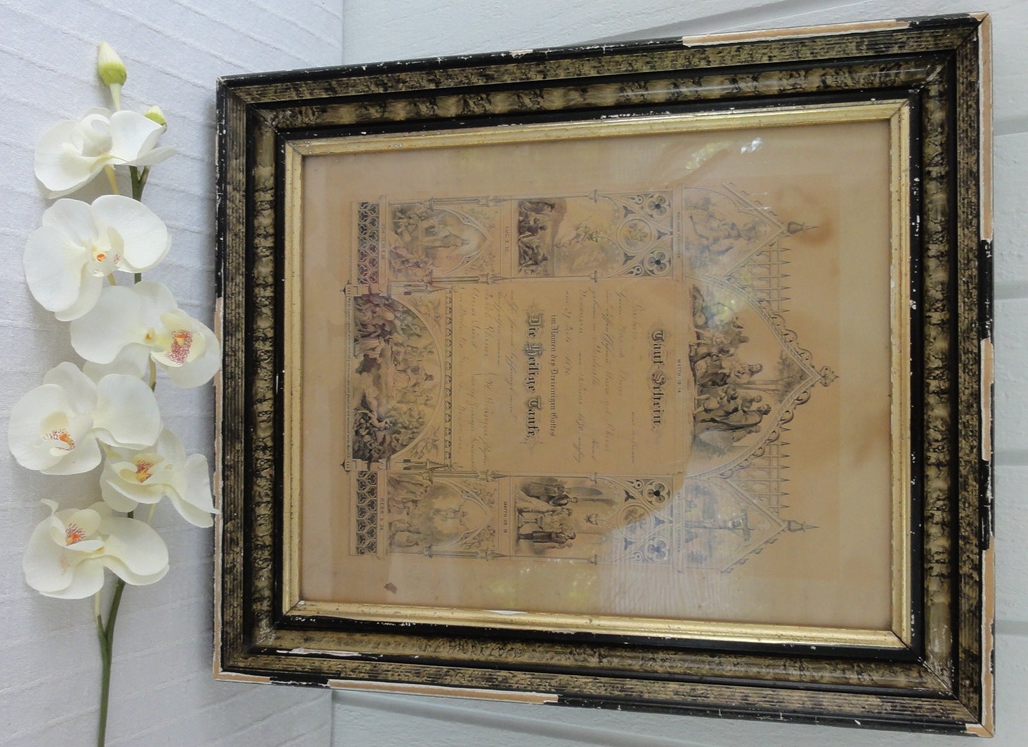 RESERVED for mom 1890 German Heritage Baptism Certificate