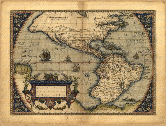 Map Of The Americas From The 1500s 096 North America South