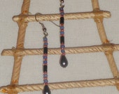 Earrings - Dangling of hematite & Czech beads on sterling ear wires