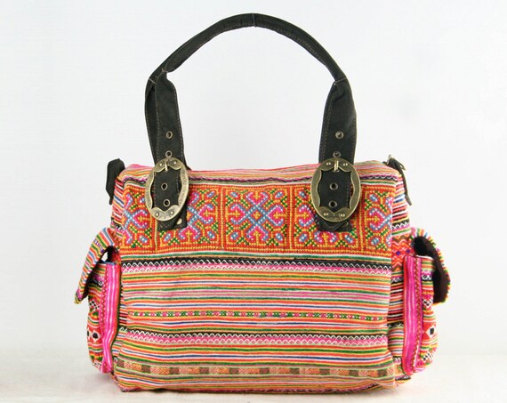 Ethnic Handbag Shoulder Purse Unique Embroidered Fabric